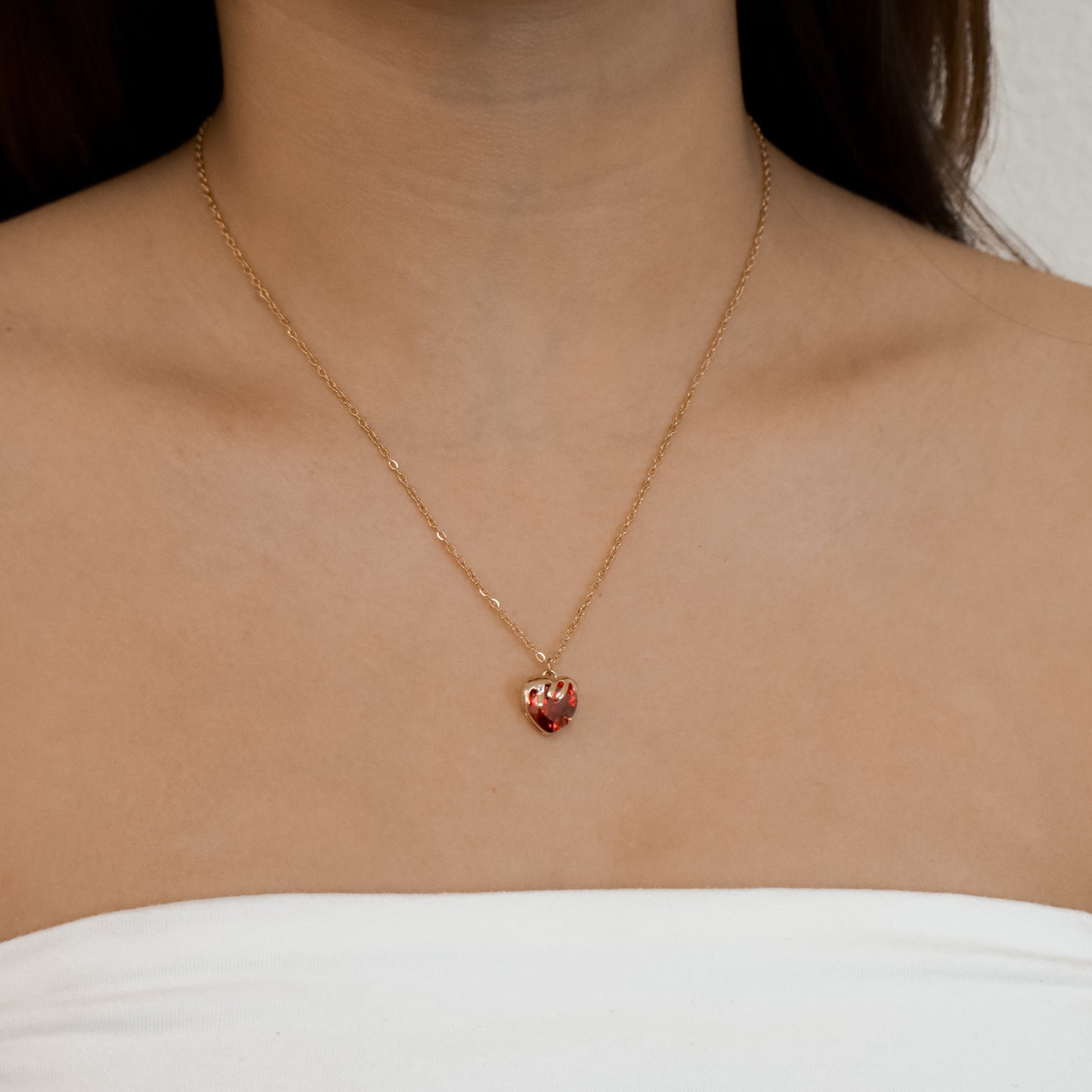 Heart Necklace in Red