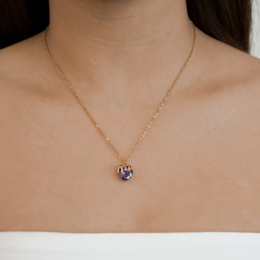 Heart Necklace in Purple