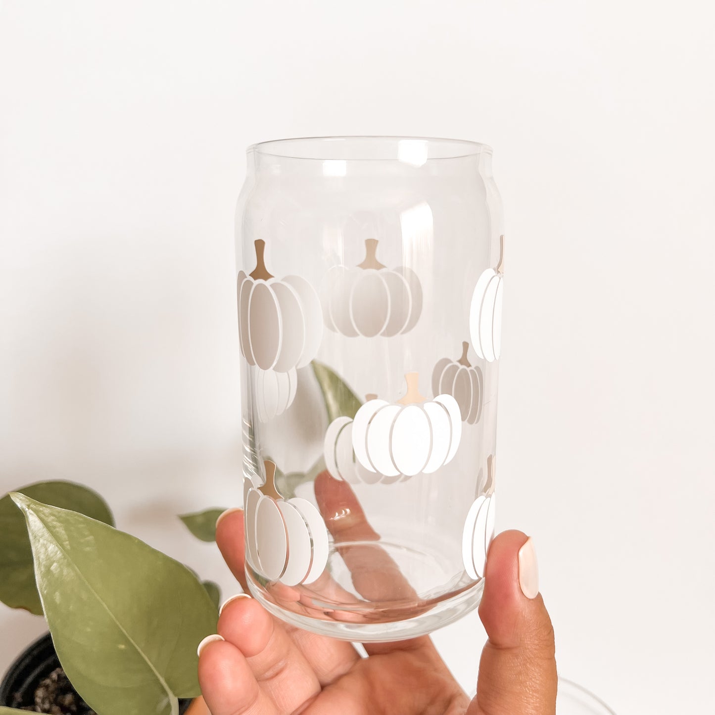Boho Pumpkin Glass Cup