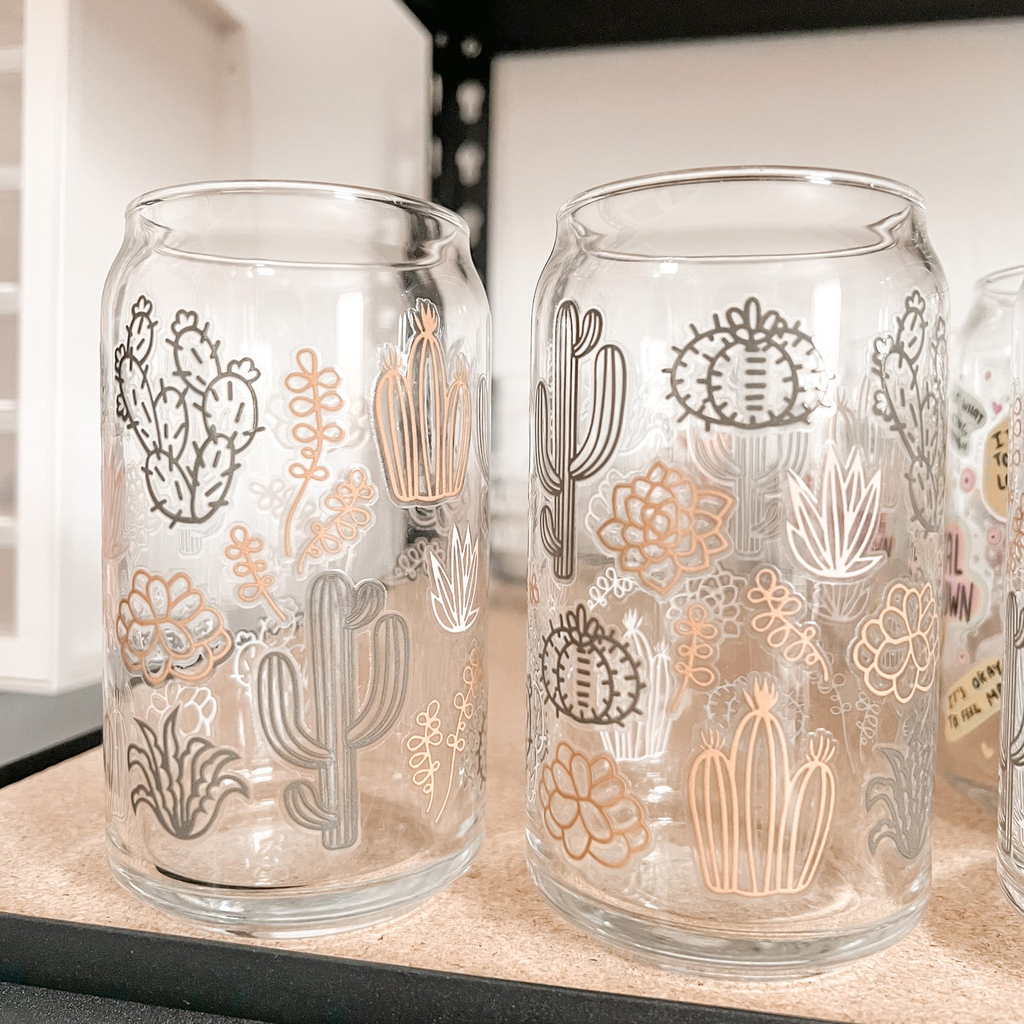 Desert Cactus Glass Cup - GLASS ONLY