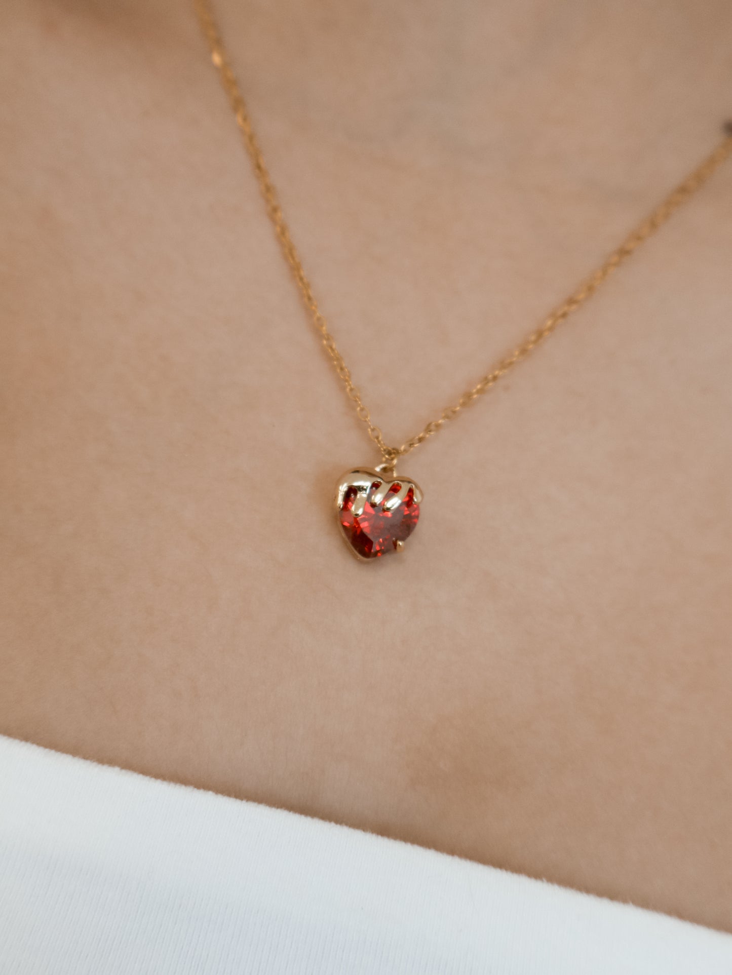 Heart Necklace in Red