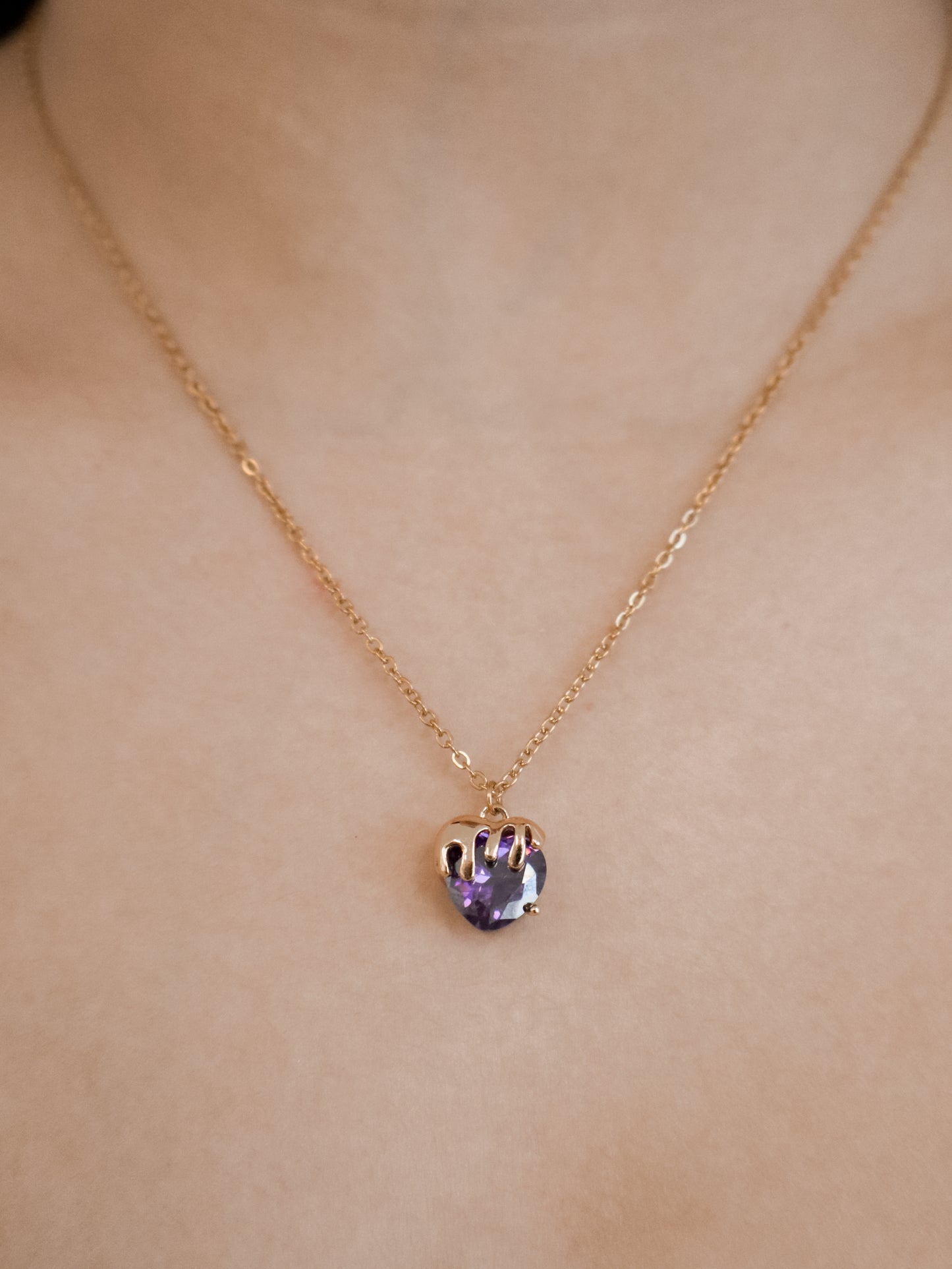 Heart Necklace in Purple