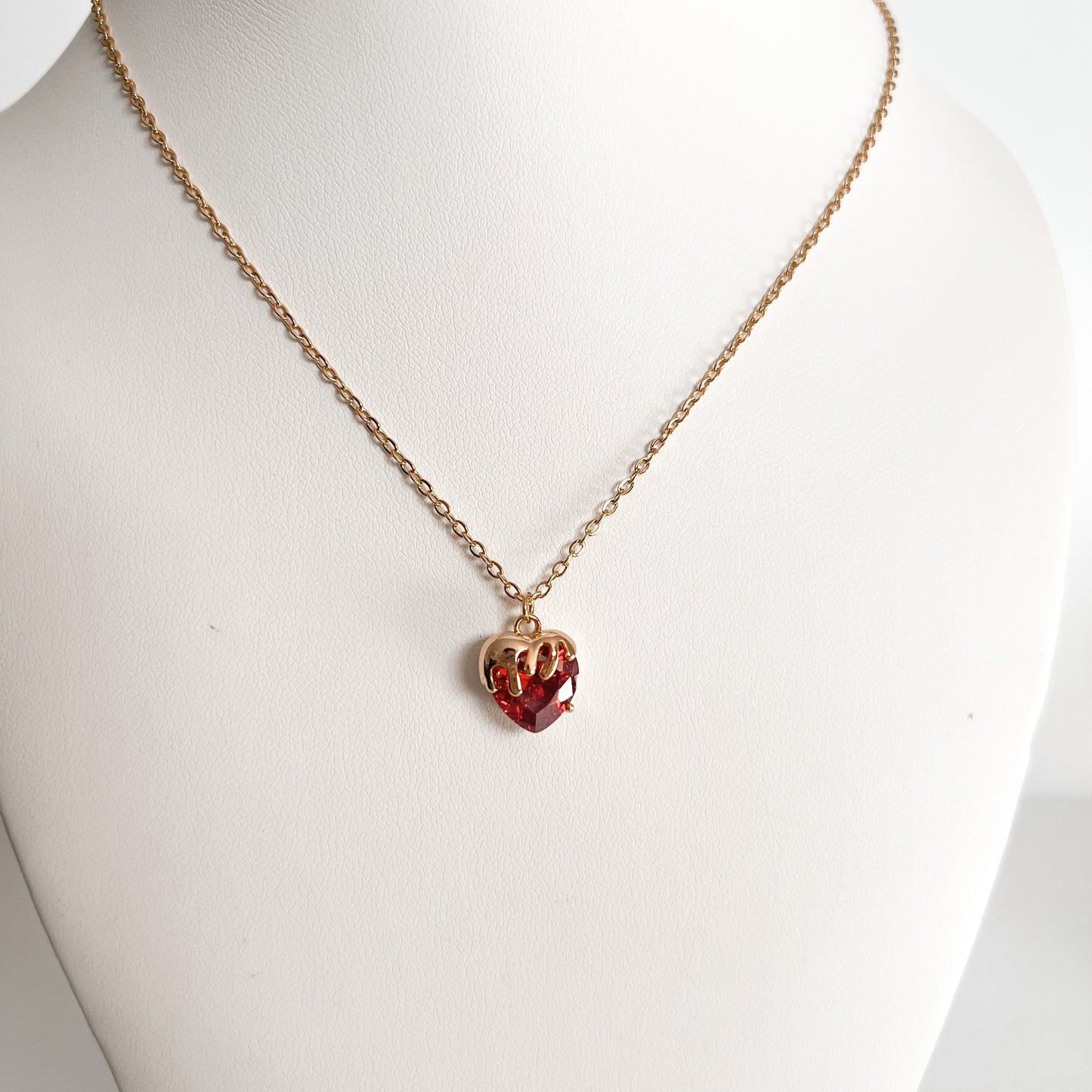 Heart Necklace in Red