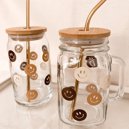 Neutral Smiley Glass Cup - GLASS ONLY