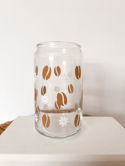 Coffee Bean Flower Glass Cup - GLASS ONLY