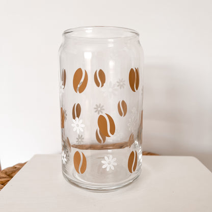 Coffee Bean Flower Glass Cup - GLASS ONLY