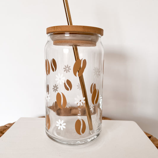 Coffee Bean Flower Glass Cup - GLASS ONLY