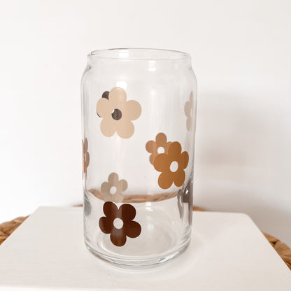 Daisy Tri-Color Neutrals Glass Cup - GLASS ONLY