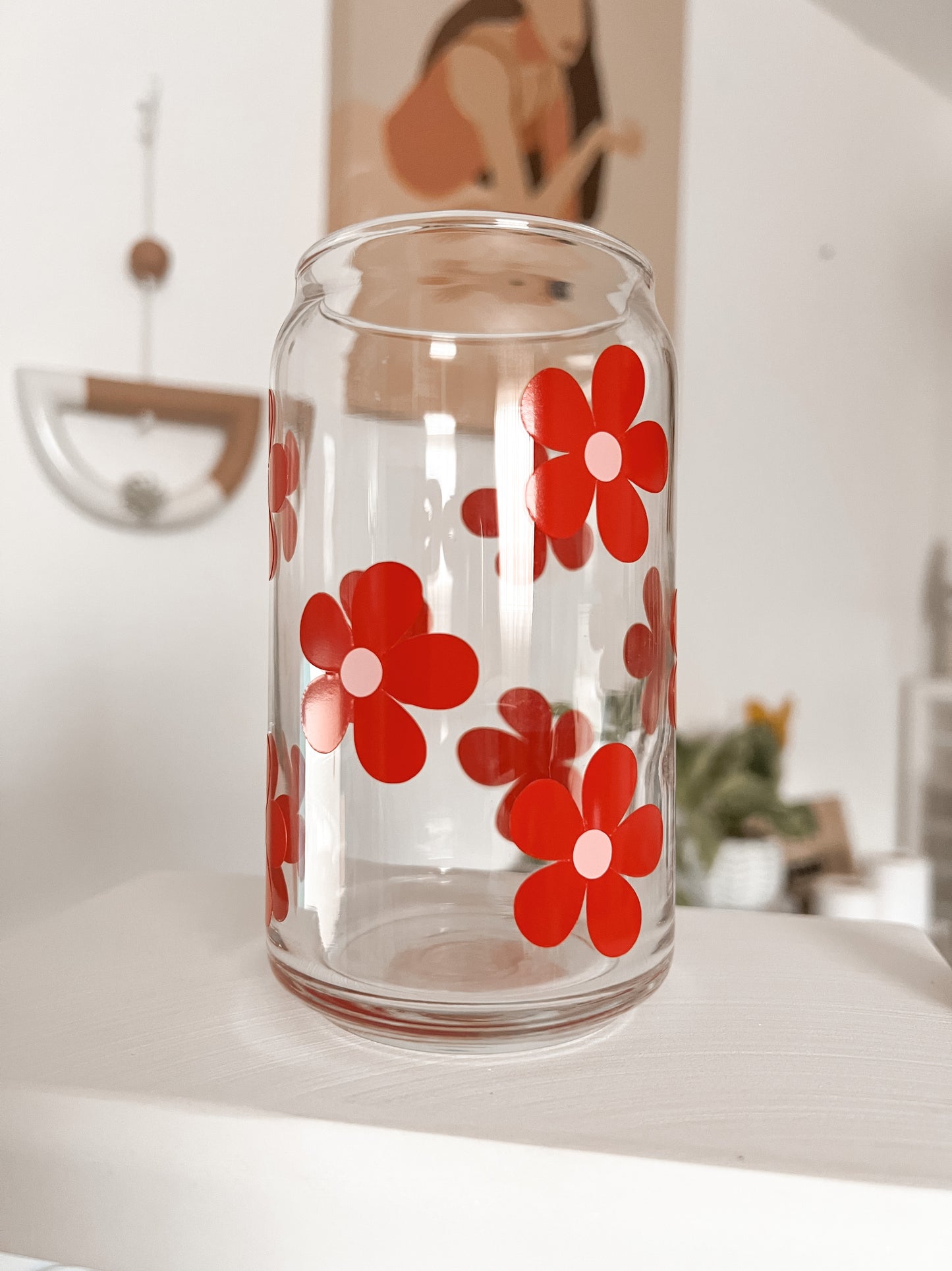 Daisy Red Glass Cup - GLASS ONLY