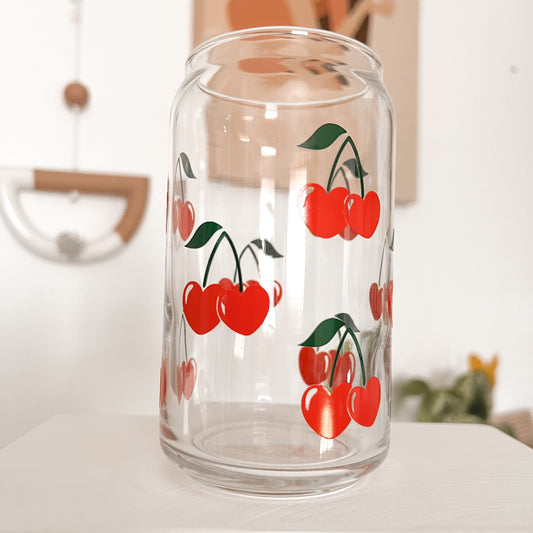 Cherry Heart Glass Cup - GLASS ONLY