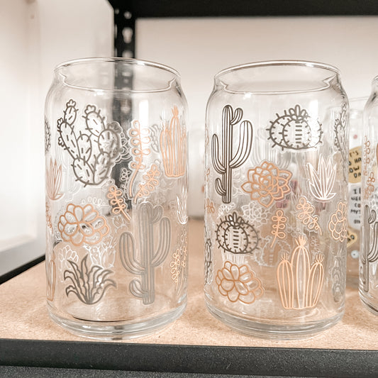 Desert Cactus Glass Cup - GLASS ONLY